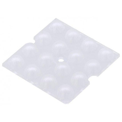 C15431_STRADELLA-16-HB-M; LED lens; square; Mat: PMMA plexiglass; transparent; H: 7.5mm; LEDIL