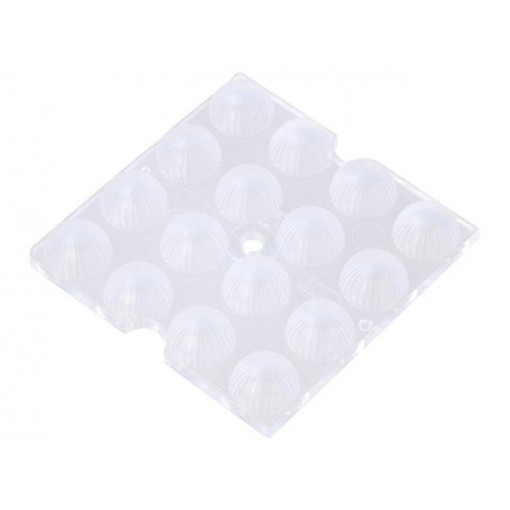 C15432_STRADELLA-16-HB-W; LED lens; square; Mat: PMMA plexiglass; transparent; 90°; H: 7.1mm; LEDIL