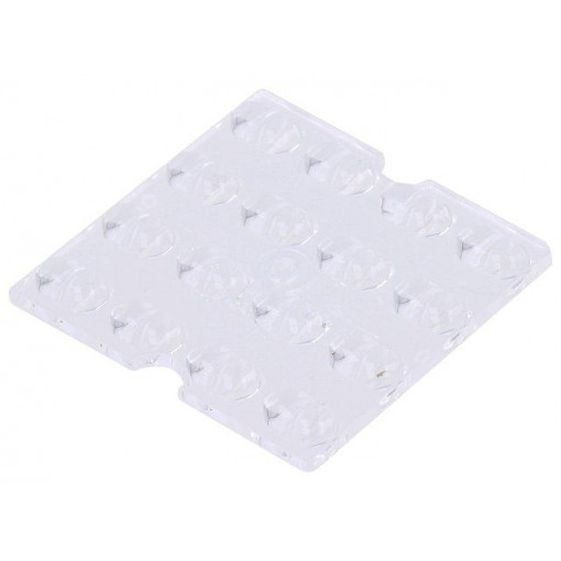 C16220_STRADELLA-16-T1-A; LED lens; square; Mat: PMMA plexiglass; transparent; H: 4.3mm; LEDIL