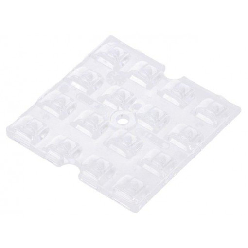 C16503_STRADELLA-16-T3; LED lens; square; Mat: PMMA plexiglass; transparent; H: 3.7mm; LEDIL