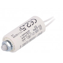 C274ACA4250AL0J; Capacitor: motors, run; 2.5uF; 470VAC; Ø25x55mm; -25÷85°C; ±5%; KEMET