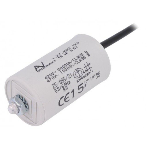 C274ACF5150WA0J; Capacitor: motors, run; 15uF; 470VAC; Ø40x73.5mm; -25÷85°C; ±5%; KEMET