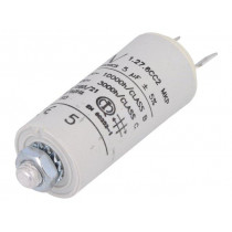 C276CC24500AA1J; Capacitor: motors, run; 5uF; 420VAC; Ø25x56.5mm; -25÷85°C; ±5%; KEMET C276CC24500AA1J; Capacitor: motors, run; 5uF; 420VAC; Ø25x56.5mm; -25÷85°C; ±5%; KEMET