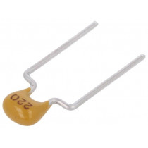 C322C220J2G5TA; Capacitor: ceramic; MLCC,monolithic; 22pF; 200V; C0G; ±5%; THT; KEMET