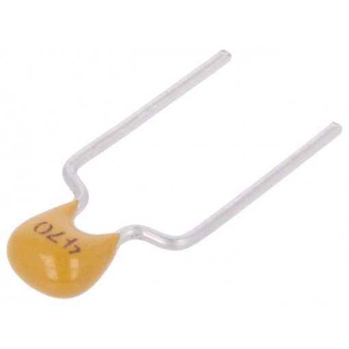 C322C470J2G5TA; Capacitor: ceramic; MLCC,monolithic; 47pF; 200V; C0G; ±5%; THT; KEMET