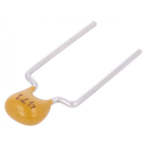 C322C471J2G5TA; Capacitor: ceramic; MLCC,monolithic; 470pF; 200V; C0G; ±5%; THT; KEMET