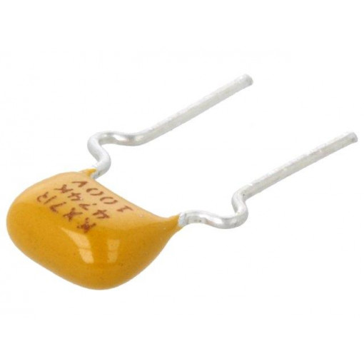 C346C474K1R5TA; Capacitor: ceramic; MLCC,monolithic; 470nF; 100V; X7R; ±10%; THT; KEMET