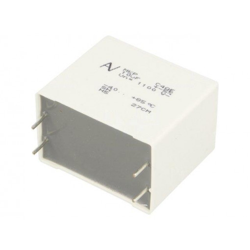 C4AEQBW5100A3JJ; Capacitor: polypropylene; DC-Link; 10uF; ESR: 6.3mΩ; C4AE; THT; ±5%; KEMET