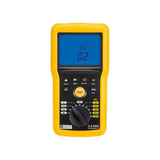 C.A 6524; Meter: insulation resistance; LCD 2x 4000,logarithmic bargraph; CHAUVIN ARNOUX