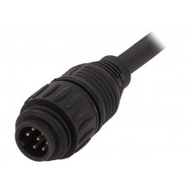 CA016 1A026 050 12; Connector: circular; plug; PIN: 7; male; cables; IP65,IP67; 10A; 5m; AMPHENOL