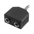 CA1002; Jack 3.5mm socket x2,Jack 3.5mm plug; Enclos.mat: plastic; LOGILINK