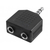 CA1002; Jack 3.5mm socket x2,Jack 3.5mm plug; Enclos.mat: plastic; LOGILINK