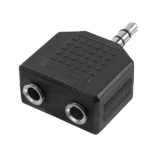 CA1002; Jack 3.5mm socket x2,Jack 3.5mm plug; Enclos.mat: plastic; LOGILINK