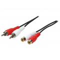CA1037; Cable; RCA socket x2,RCA plug x2; 5m; black; LOGILINK