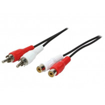 CA1037; Cable; RCA socket x2,RCA plug x2; 5m; black; LOGILINK