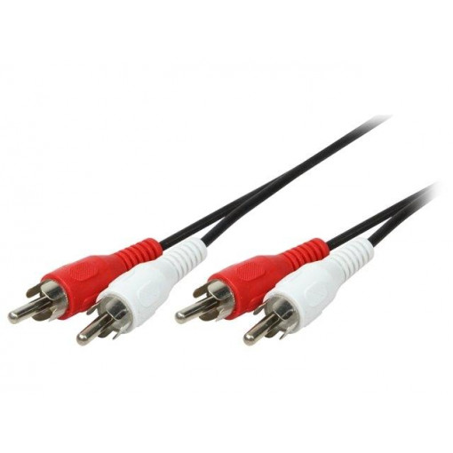 CA1040; Cable; RCA plug x2,both sides; 5m; black; LOGILINK