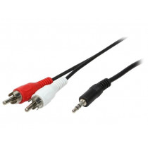 CA1043; Cable; Jack 3.5mm plug,RCA plug x2; 5m; black; LOGILINK
