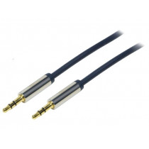 CA10500; Cable; Jack 3.5mm 3pin plug,both sides; 5m; Plating: gold-plated; LOGILINK