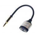 CA1100; Jack 3.5mm socket x2,Jack 3.5mm plug; 180mm; Colour: dark blue; LOGILINK