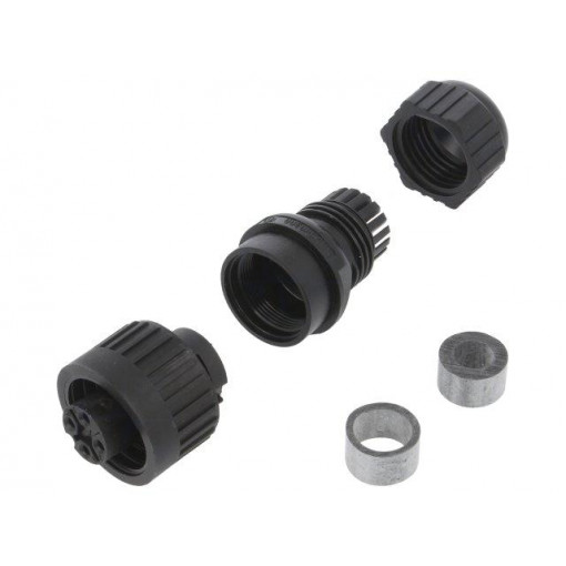 934125900 CA 2 LD SCHWARZ GEB; Connector: circular; female; IP67; CA; for cable; straight; HIRSCHMANN
