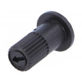 6025; Knob; with flange; black; Ø6mm; Flange dia: 9mm; Application: CA6; ACP