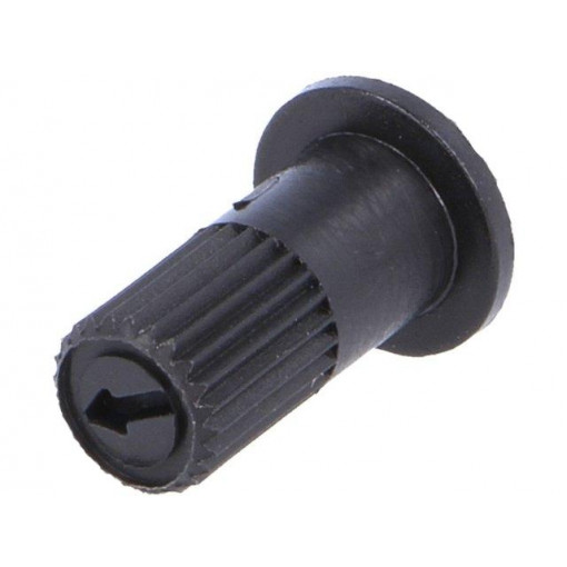 6025; Knob; with flange; black; Ø6mm; Flange dia: 9mm; Application: CA6; ACP 6025; Knob; with flange; black; Ø6mm; Flange dia: 9mm; Application: CA6; ACP