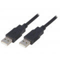 CAB-USB-A-1.0-BK; Cable; USB 2.0; USB A plug,wires; 1m; black; Core: Cu; 24AWG,28AWG; BQ CABLE