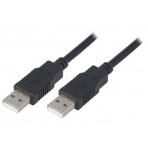 CAB-USB-A-1.0-BK; Cable; USB 2.0; USB A plug,wires; 1m; black; Core: Cu; 24AWG,28AWG; BQ CABLE