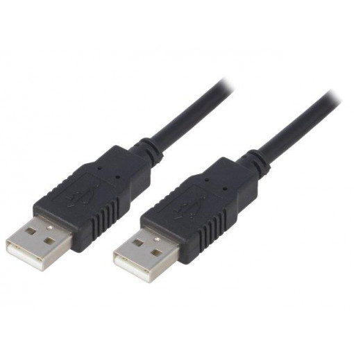 CAB-USB-A-1.0-BK; Cable; USB 2.0; USB A plug,wires; 1m; black; Core: Cu; 24AWG,28AWG; BQ CABLE
