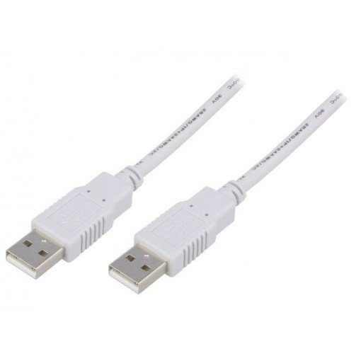 CAB-USB-A-1.0-GY; Cable; USB 2.0; USB A plug,wires; 1m; grey; Core: Cu; 24AWG,28AWG; BQ CABLE