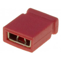 CAB 4 GR; Jumper; pin strips; female; closed; 2.54mm; 1x2; gold-plated; red; FISCHER ELEKTRONIK