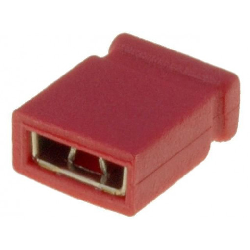 CAB 4 GR; Jumper; pin strips; female; closed; 2.54mm; 1x2; gold-plated; red; FISCHER ELEKTRONIK