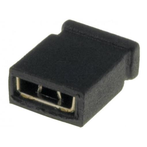 CAB 4 GS; Jumper; pin strips; female; closed; 2.54mm; 1x2; gold-plated; black; FISCHER ELEKTRONIK