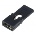 CAB 9 GS; Jumper; pin strips; female; open,with holder; 2.54mm; 1x2; black; FISCHER ELEKTRONIK CAB 9 GS; Jumper; pin strips; female; open,with holder; 2.54mm; 1x2; black; FISCHER ELEKTRONIK