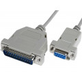 CABLE-121; Cable; D-Sub 25pin plug,D-Sub 9pin socket; Len: 3m; snapped-in; BQ CABLE