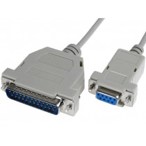 CABLE-121; Cable; D-Sub 25pin plug,D-Sub 9pin socket; Len: 3m; snapped-in; BQ CABLE