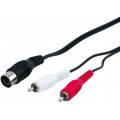 50014; Cable; DIN 5pin plug,RCA plug x2; 1.5m; Goobay