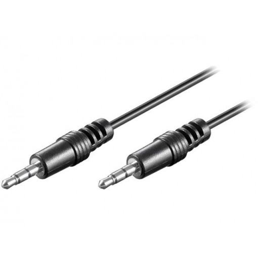 51658; Cable; Jack 3.5mm 3pin plug,both sides; 1.5m; black; Øcable: 4mm; Goobay