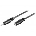 50458; Cable; Jack 2.5mm 3pin socket,Jack 2.5mm 3pin plug; 2m; black; Goobay