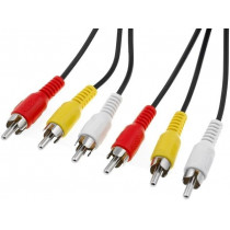50380; Cable; RCA plug x3,both sides; 1.5m; Plating: nickel plated; Goobay 50380; Cable; RCA plug x3,both sides; 1.5m; Plating: nickel plated; Goobay