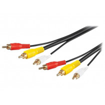 50139; Cable; RCA plug x3,both sides; 1.5m; Plating: gold-plated; Goobay