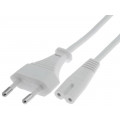 51326; Cable; CEE 7/16 (C) plug,IEC C7 female; 1.5m; Sockets: 1; white; Goobay