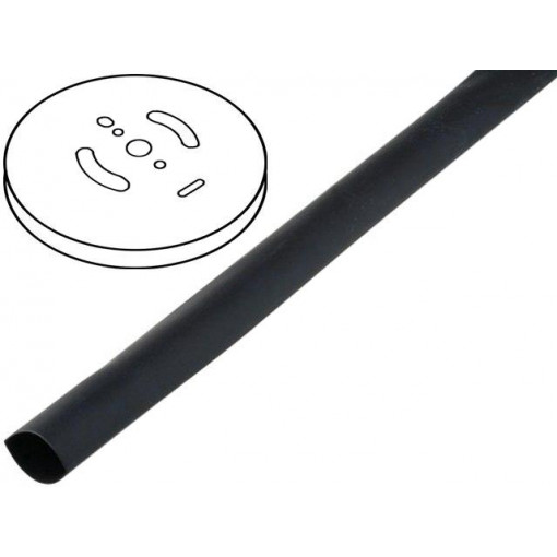 CB-DWT(2X) 3.2; Heat shrink sleeve; glued; 2: 1; 3.2mm; L: 1000mm; black; -55÷125°C; CYG CB-DWT(2X) 3.2; Heat shrink sleeve; glued; 2: 1; 3.2mm; L: 1000mm; black; -55÷125°C; CYG
