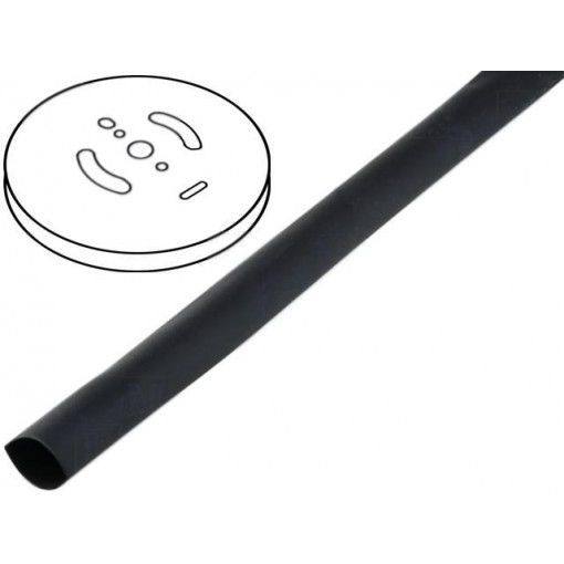 CB-HFT(3X) 9.0; Heat shrink sleeve; glueless; 3: 1; 9mm; black; polyolefine; CYG