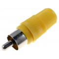 CC-004; Plug; RCA; male; straight; soldering; yellow; for cable; NINIGI CC-004; Plug; RCA; male; straight; soldering; yellow; for cable; NINIGI