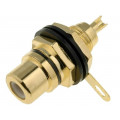 ; Socket; RCA; female; insulated; gold-plated; for panel mounting;  ; Socket; RCA; female; insulated; gold-plated; for panel mounting;