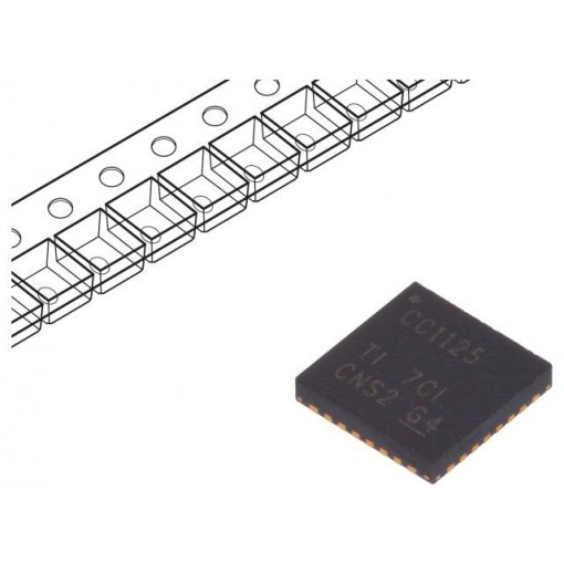 CC1125RHBR; IC: RF transceiver; 2÷3.6VDC; SPI; SMD; VQFN32; tape; RAM: 256B; TEXAS INSTRUMENTS
