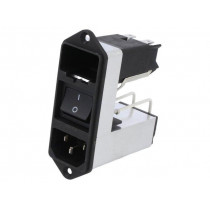 CD24.1101.151; Connector: AC supply; socket; male; 2A; 250VAC; IEC 60320; -25÷85°C; SCHURTER