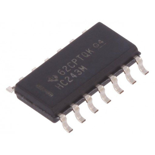 CD74HC243M; IC: digital; 3-state,line driver; Channels: 4; SMD; SO14; Series: HC; TEXAS INSTRUMENTS