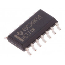 CD74HCT74M; IC: digital; D flip-flop,resettable; Channels: 2; HCT; SMD; SO14; TEXAS INSTRUMENTS